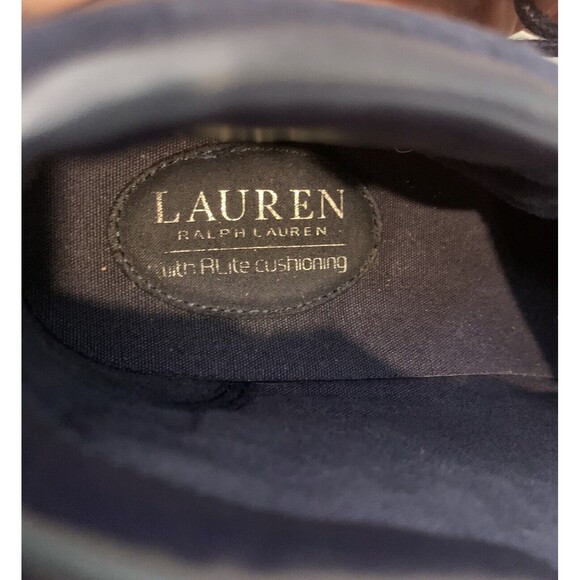 LRL Ralph Lauren Reace Leather Duel Zipper Mid top Sneaker Sz 8B Shoes 13297 F18 - Picture 7 of 9